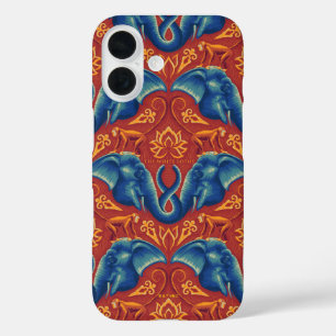 Lebhaftes Safari Tapestry-Muster - Der weiße Lotus iPhone 16 Hülle