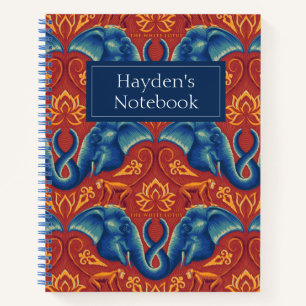 Lebhaftes Safari Tapestry-Muster - Der weiße Lotus Notizbuch