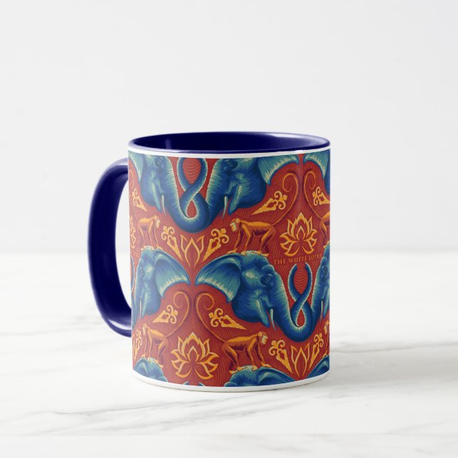 Lebhaftes Safari Tapestry-Muster - Der weiße Lotus Tasse (Vorderseite Links)