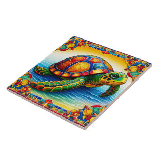 Lebhaftes Sea Turtle Tile Design Fliese