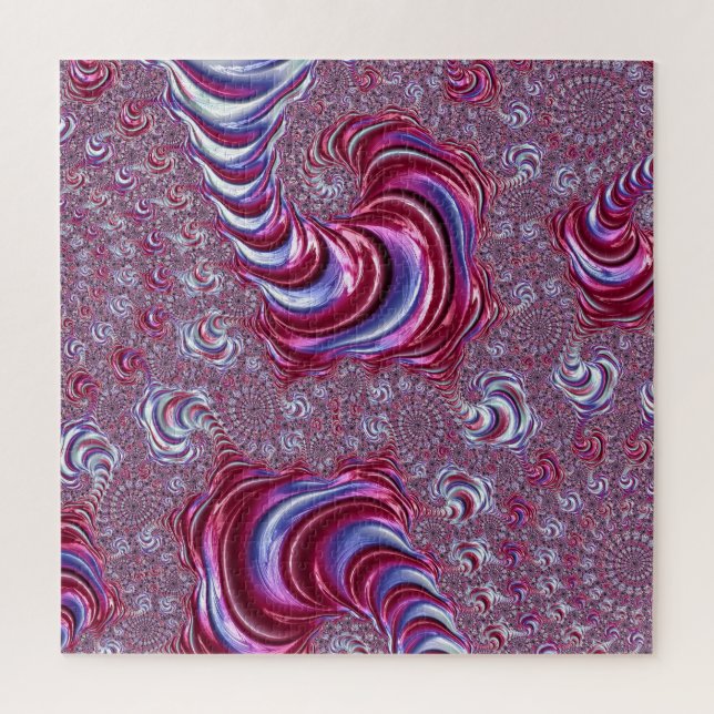 Lebhaftes Shiny Groovy Trippy Spiraling Fraktal Ar Puzzle (Vertikal)