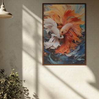 Lebhaftes siamesisches Fischplakat Poster