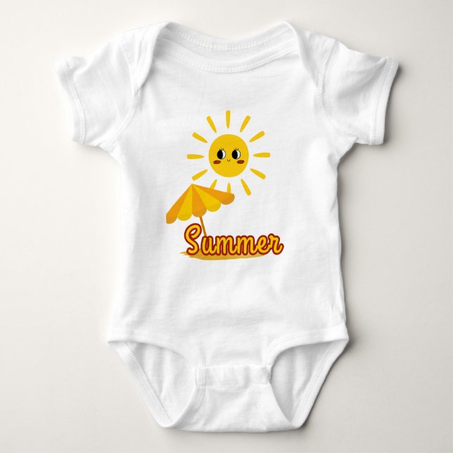 Lebhaftes Sommersonnendesign Baby Strampler (Vorderseite)