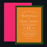 Lebhaftes Sonnenaufgang Minimalistisch Mix & Match Einladung<br><div class="desc">Lebhafte,  farbenfrohe,  minimalistische Hochzeitskollektion mit hellen Rosa- und Orangenfarben. Farben mischen und passen</div>