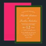 Lebhaftes Sonnenaufgang Minimalistisch Mix & Match Einladung<br><div class="desc">Lebhafte,  farbenfrohe,  minimalistische Hochzeitskollektion mit hellen Rosa- und Orangenfarben. Farben mischen und passen</div>