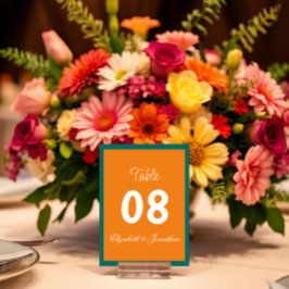 Lebhaftes Sonnenaufgang Minimalistisch Mix & Match Tischnummer