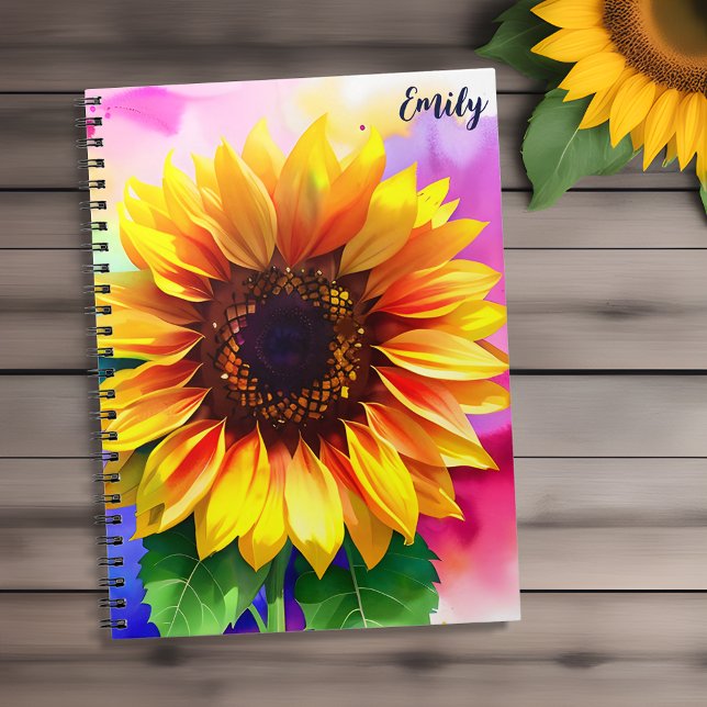 Lebhaftes Sonnenblumen-Notebook mit Individuelle N Notizblock (Nature's Colors, Your Notebook Wonders! 🌻📒)