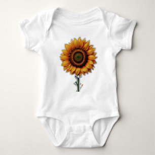 Lebhaftes Sonnenblumendesign Baby Strampler