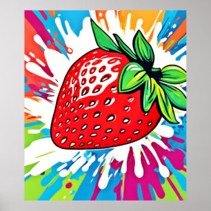 Lebhaftes Strawberry Artwork Poster