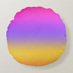 Lebhaftes Sunset Ombre Gradient Design Rundes Kissen