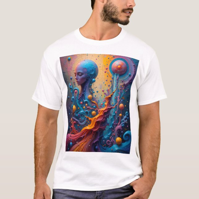 Lebhaftes surreales Kunstwerk Fantastisches Portra T-Shirt (Vorderseite)