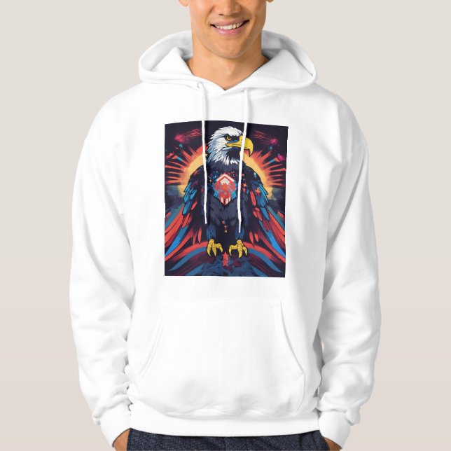 Lebhaftes T - Shirt-Design mit einem amerikanische Hoodie (Vorderseite)