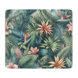 Lebhaftes tropisches Dschungelmuster Schneidebrett