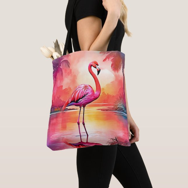 Lebhaftes tropisches Flamingo-Glühdesign (Von Nahem)