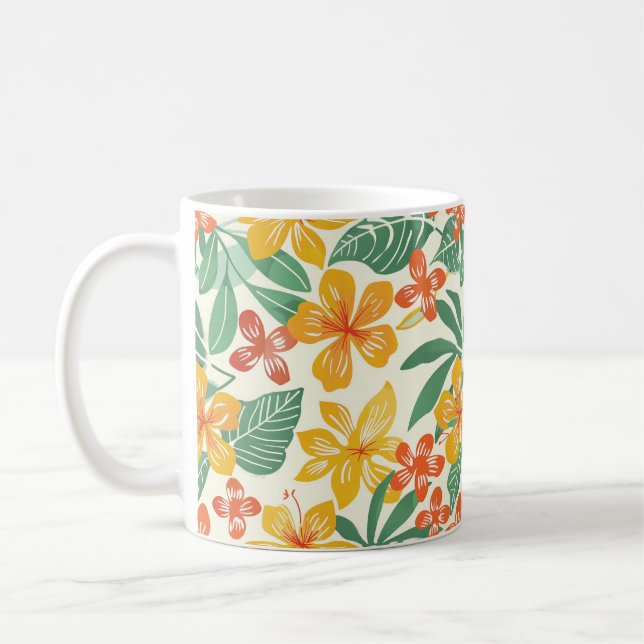 Lebhaftes tropisches Muster Kaffeetasse (Links)