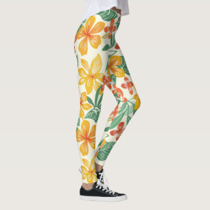 Lebhaftes tropisches Muster Leggings