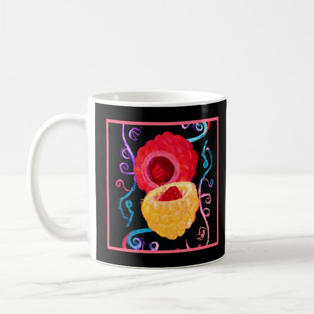 Lebhaftes tropisches Neon Fruit Design Kaffeetasse (Links)