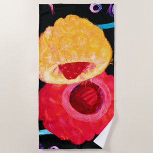 Lebhaftes tropisches Neon Fruit Design Strandtuch