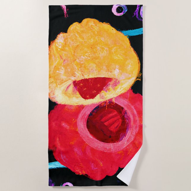 Lebhaftes tropisches Neon Fruit Design Strandtuch (Vorderseite)
