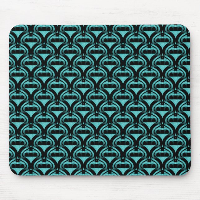 Lebhaftes türkisfarbenes Retro-Cooles Mousepad (Vorne)