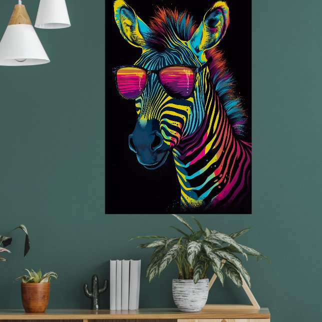 Lebhaftes und auffälliges Zebra-Poster Poster (Wohnzimmer 1)