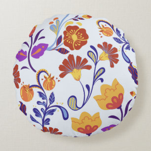Lebhaftes und farbenfrohes modernes, blumengeschmü rundes kissen
