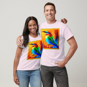 Lebhaftes und fröhliches Rainbow-Bird-Malerei. Jet T-Shirt