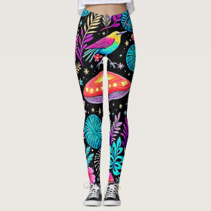 Lebhaftes, verzaubertes Forest Mushroom Artwork Leggings
