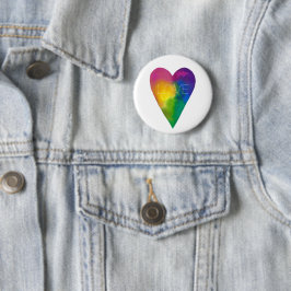 Lebhaftes Wasserfarbenherz "Liebe" Button