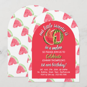 Lebhaftes Wassermelon, eins in einem Melon, 1. Geb Einladung