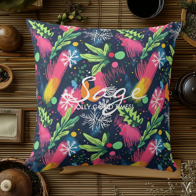 Lebhaftes Weihnachtskissen mit Personalisiertem Na Kissen (Von Creator hochgeladen)