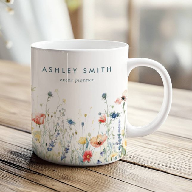 Lebhaftes Wildblume-Business Kaffeetasse (Von Creator hochgeladen)