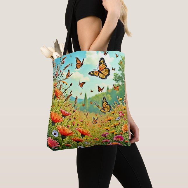 Lebhaftes Wildblume Butterfly Joy Design (Von Nahem)