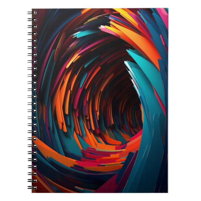 Lebhaftes Wirbles Spiral Tunnel Notebook Notizblock (Vorderseite)