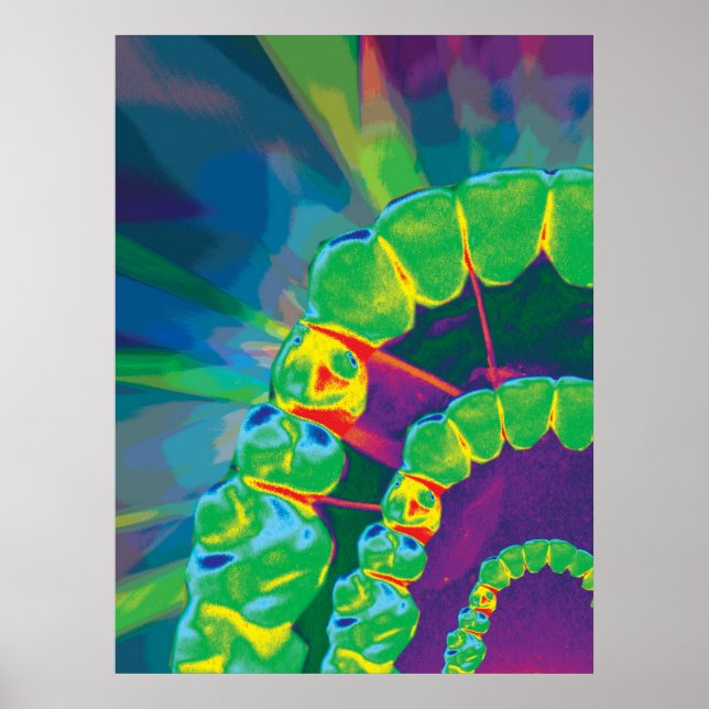 Lebhaftes Zahnmodell für Zahnärzte Poster (Vorne)