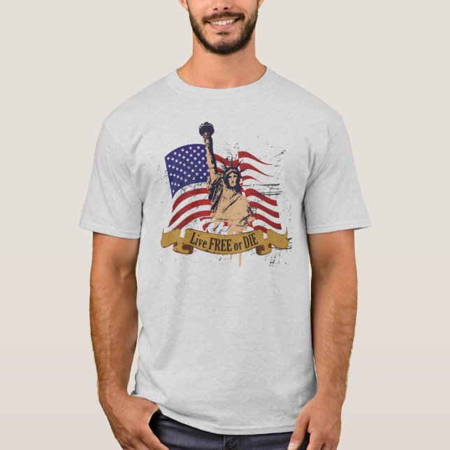 Lebhaftfreies oder die Freiheits-amerikanische T-Shirt (Vorderseite)