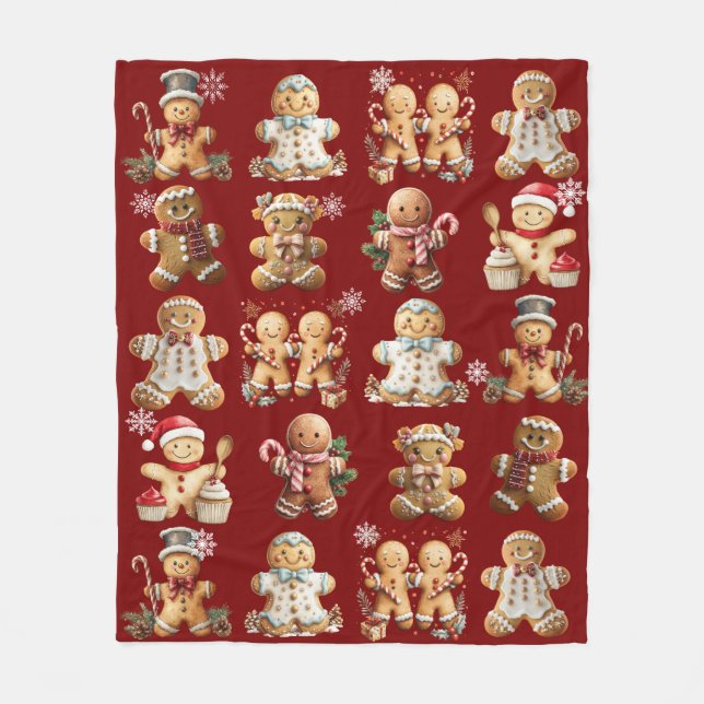 Lebkuchen-Adorable-Jungen-und-Mädchen Fleecedecke (Vorderseite)