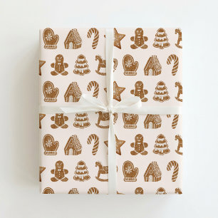 Lebkuchen auf dem rosa Hintergrund. Geschenkpapier