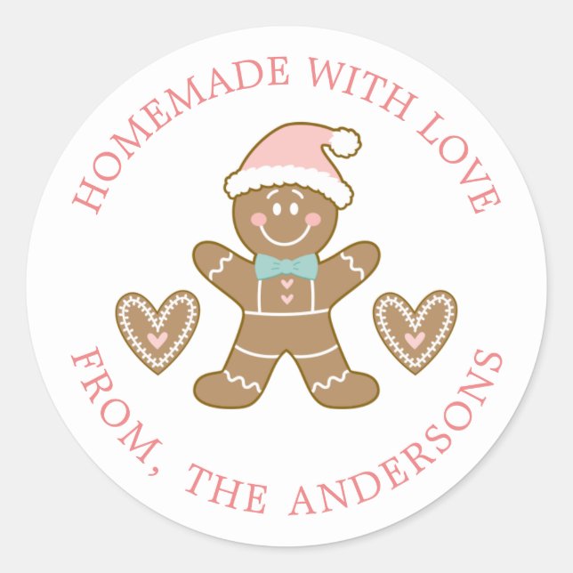 Lebkuchen aus Liebe Weihnachten Runder Aufkleber (Vorderseite)
