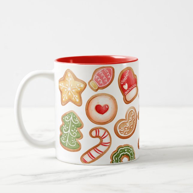 Lebkuchen backen Weihnachten Zweifarbige Tasse (Links)