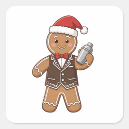 Lebkuchen-Barista-Weihnachten 2026 Holiday Kaffee Quadratischer Aufkleber