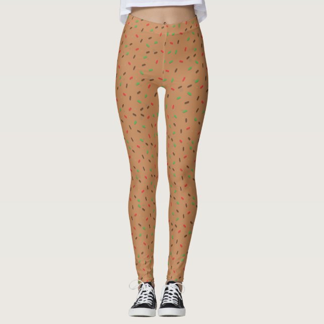 Lebkuchen besprüht Leggings (Vorderseite)