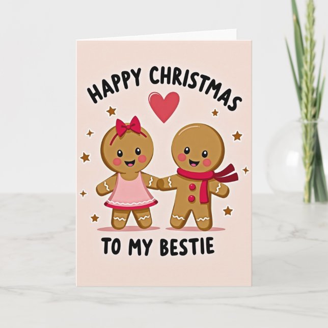 Lebkuchen-Bestie-Weihnachtskarte Karte (Vorderseite)