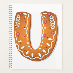 Lebkuchen-Buchstabe U-Monogramm-Feiertags-Keks Planer