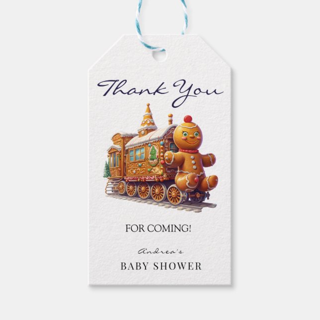 Lebkuchen | Christmas Baby Dusche Danke für die Un Geschenkanhänger (Vorderseite)