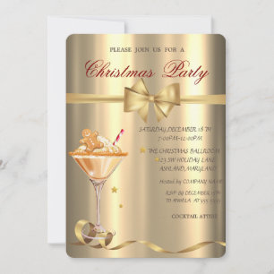 Lebkuchen-Cookie-Drink-Bogen Gold-Weihnachtsfeier Einladung