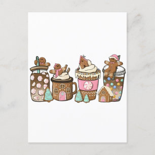 Lebkuchen-Cookie in heißer Kakao-Weihnachtsliebhab Einladungspostkarte