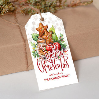 Lebkuchen Cookies Weihnachtsgeschenk-Tag des Party Geschenkanhänger