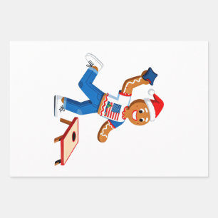 Lebkuchen Cornhole Weihnachten 2026 Feier Tailga Geschenkpapier Set