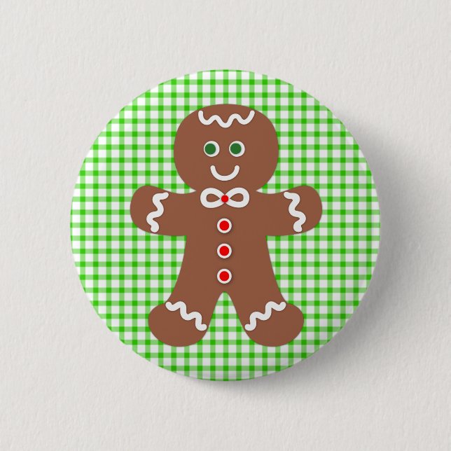 Lebkuchen-Feiertags-Junge Button (Vorderseite)